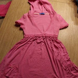 Girls Pink Hooded Dress or Cover up